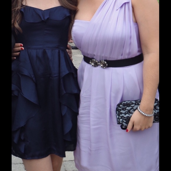 Navy Ruffle Dress Size: 4 - Picture 2 of 4